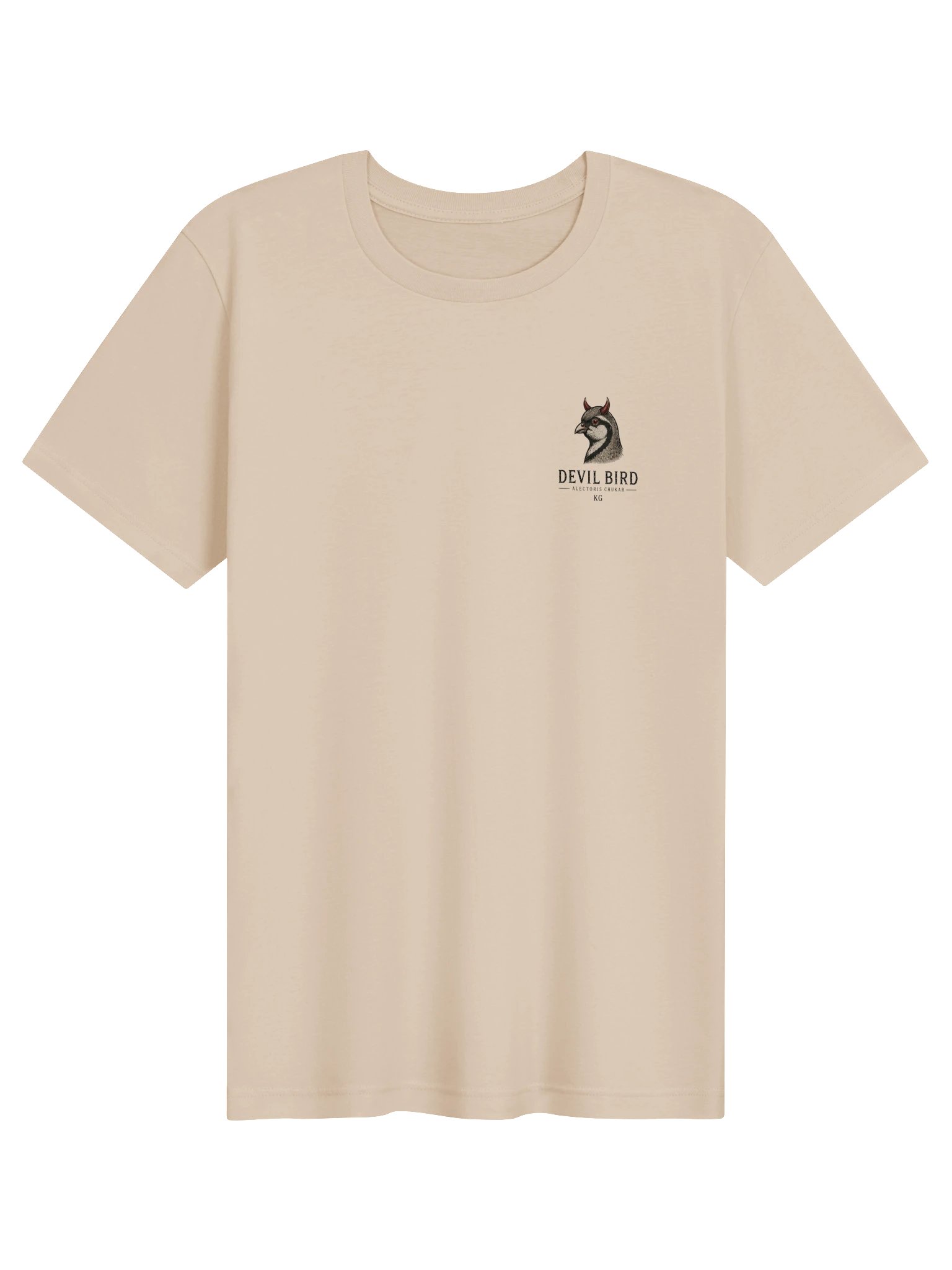Soft Cream Known Ground Men’s Devil Bird T-shirt shown from the front