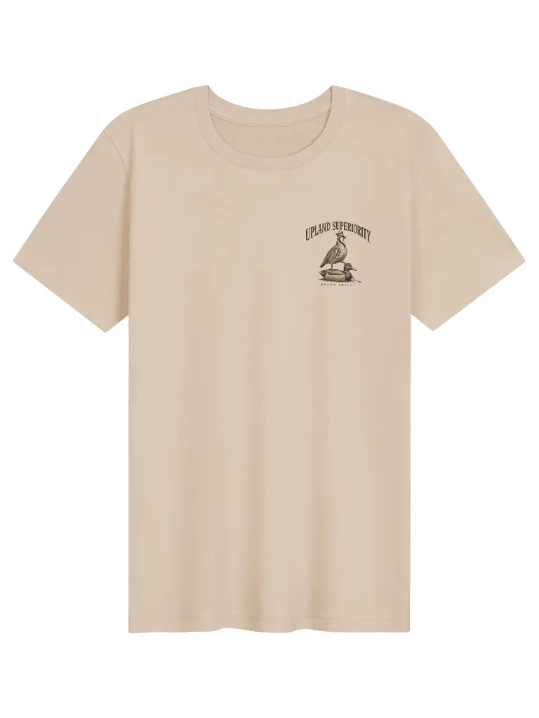 Soft Cream Known Ground Men’s Duck Hunting T-shirt shown from the front